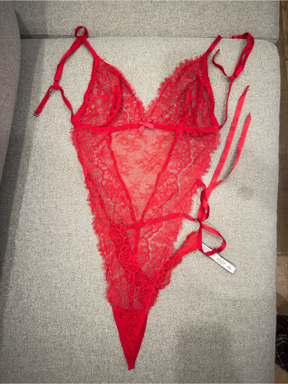 Victoria's Secret Red Lace Chemise with Delicate Straps